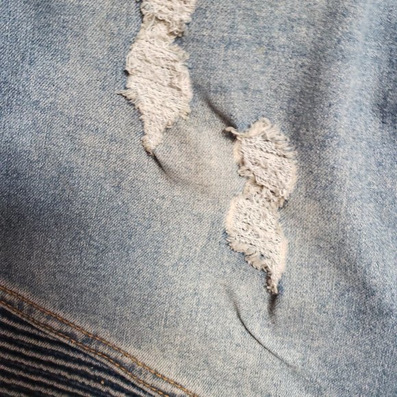 Fashion Nova Men Size 38 Denim Distressed Jeans - Pre-Owned - Picture 4 of 4